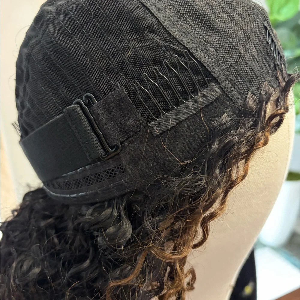 UNice InvisiBlend V part Jerry Curly& Kinky Curly Wig 16”